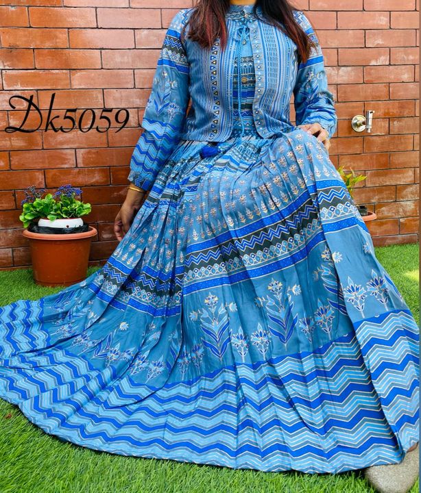TFS Presents Heavy Jacket Style Long Gown uploaded by Darpan collections on 7/3/2021