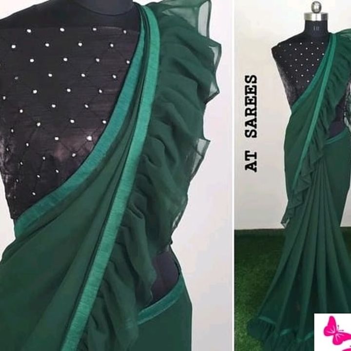 Georgette saree uploaded by business on 7/4/2021