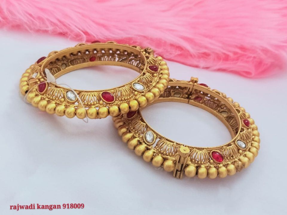 Antique high gold plated broad openable kadas uploaded by Sarrah Bangles on 7/4/2021