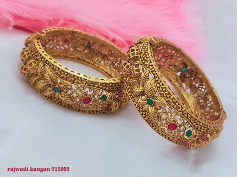 Antique high gold plated broad openable kadas uploaded by Sarrah Bangles on 7/4/2021