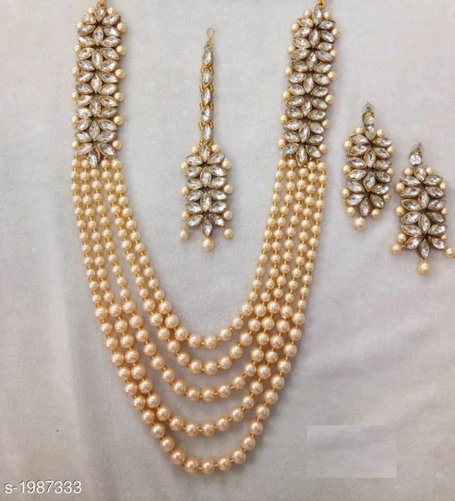 Women's Kundan And Pearl Jewellery set  uploaded by business on 7/4/2021