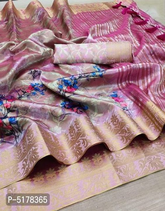 Beautiful Silk Blend Woven Design Saree uploaded by business on 7/5/2021