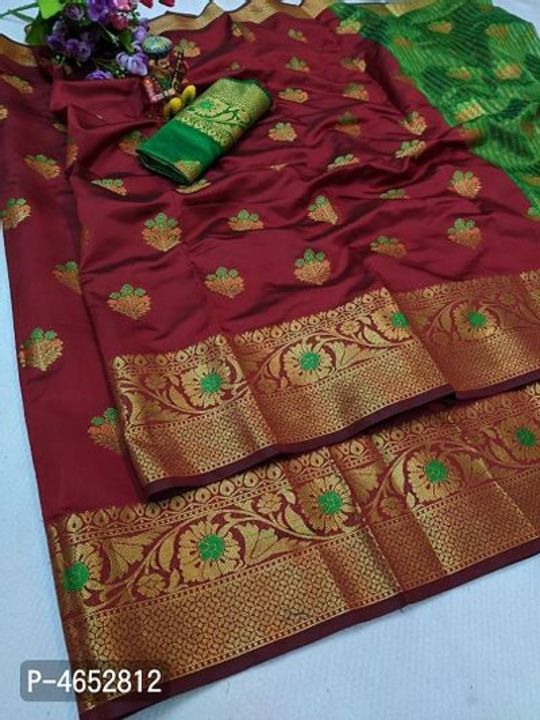 Beautiful Silk Blend Jacquard Saree with Blouse piece uploaded by business on 7/5/2021