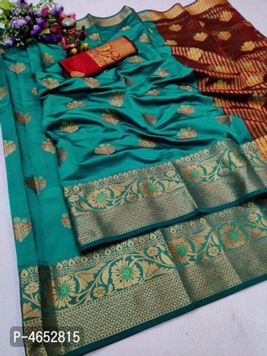Beautiful Silk Blend Jacquard Saree with Blouse piece uploaded by Khushi clothes on 7/5/2021