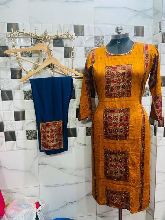 Box print plazzo suit uploaded by Mantasha fabrics on 7/5/2021
