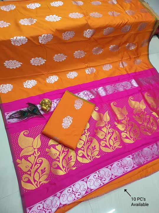 Product image of Soft silk saree, price: Rs. 850, ID: soft-silk-saree-0d0deeec