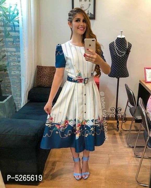 Beautiful Satin Fit & Flare Midi Dress uploaded by business on 7/5/2021