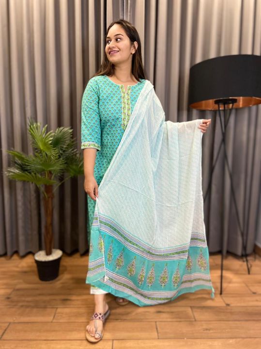 Kurtis with pant and Dupatta  uploaded by HD COLLECTION on 7/5/2021