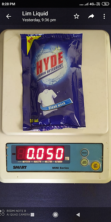 Hyde Liquid detergent
300 pouch in box and per box 1800 रु uploaded by Maheshwari Sales (Detrgent) on 8/19/2020