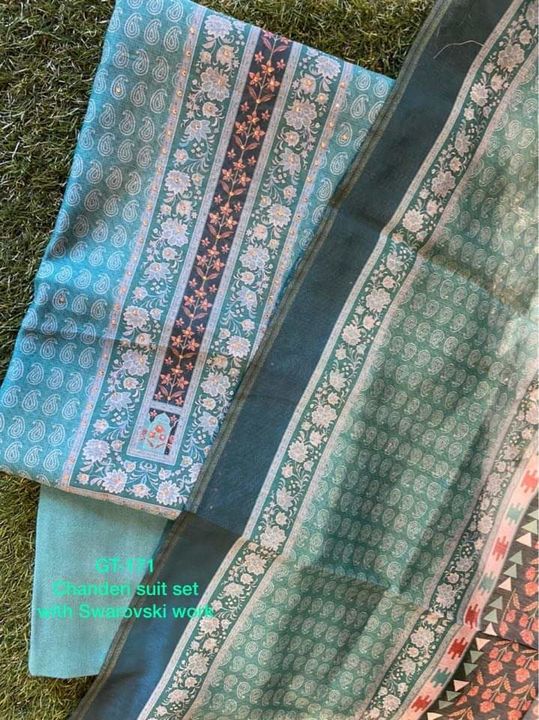 Cotton suit with shiffon dupatta uploaded by business on 7/5/2021