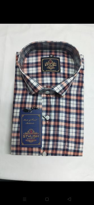 Orange White checks formal/casual shirt uploaded by business on 7/5/2021