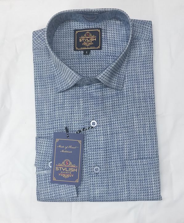 Light blue thin checks cotton casual/formal shirt uploaded by business on 7/5/2021
