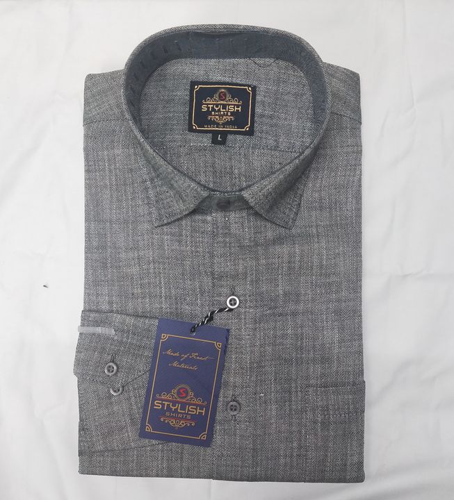 Grey plain cotton formal/casual shirt uploaded by business on 7/5/2021