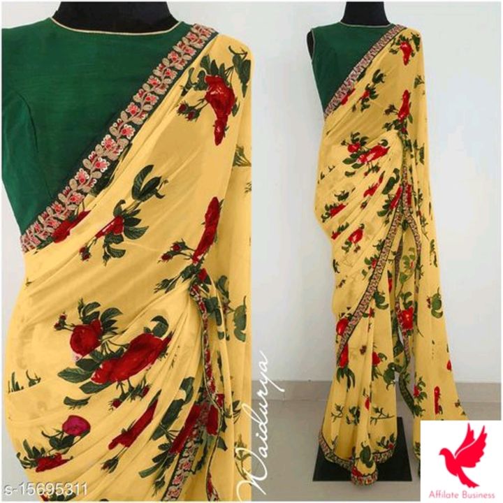 Geourget saree uploaded by T shirt, saree , shirt , jeans , on 7/6/2021