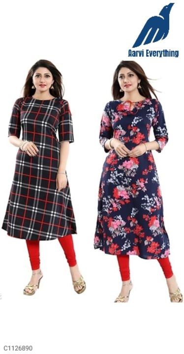 Pretty Crepe Printed Kurtis(Combo) uploaded by Aarvi Everything on 7/6/2021