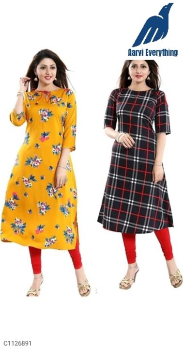  Pretty Crepe Printed Kurtis(Combo) uploaded by Aarvi Everything on 7/6/2021