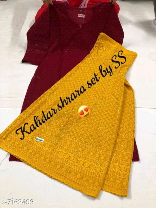 Catalog Name:*Women's Embroidered Cotton Kurta Set with Sharara*
Kurta Fabric: Cotton
Bottomwear Fab uploaded by Shopping with muskan on 7/7/2021