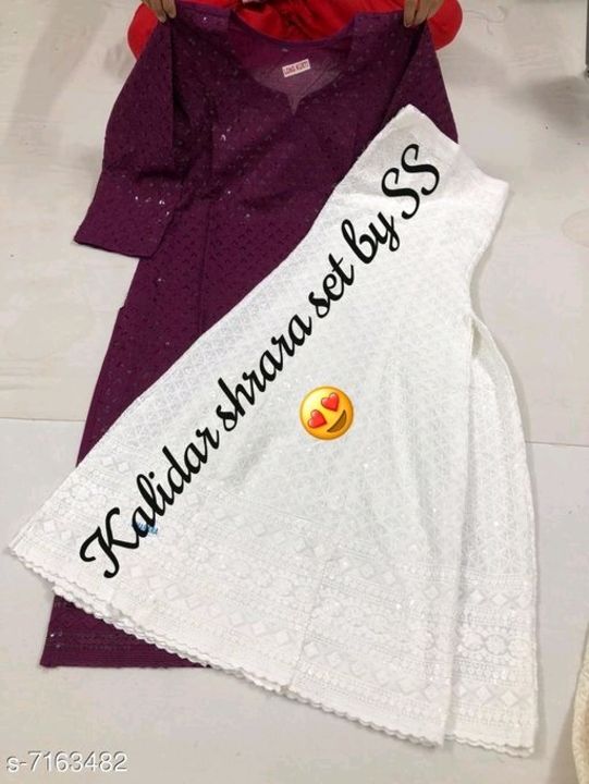 Catalog Name:*Women's Embroidered Cotton Kurta Set with Sharara*
Kurta Fabric: Cotton
Bottomwear Fab uploaded by Shopping with muskan on 7/7/2021
