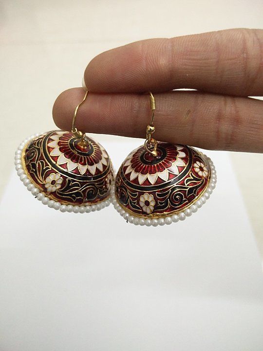 Post image Hey! Checkout my new collection called Meenakari Gol Hill Earrings Woman.