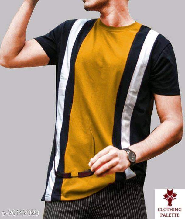  *Lime striped color block t shirt for men* uploaded by CLOTHING PALETTE on 7/7/2021