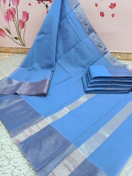 Plain silk cotton sarees uploaded by business on 7/7/2021