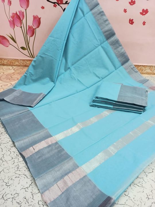 Plain silk cotton sarees uploaded by business on 7/7/2021