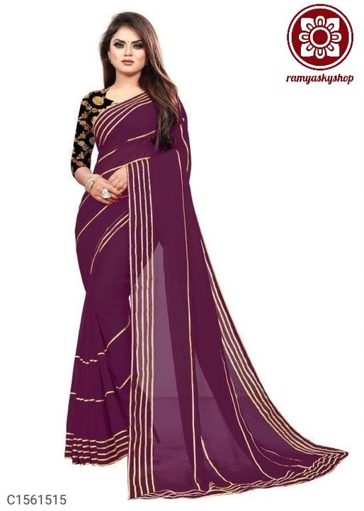 Solid Georgette saree uploaded by business on 7/7/2021