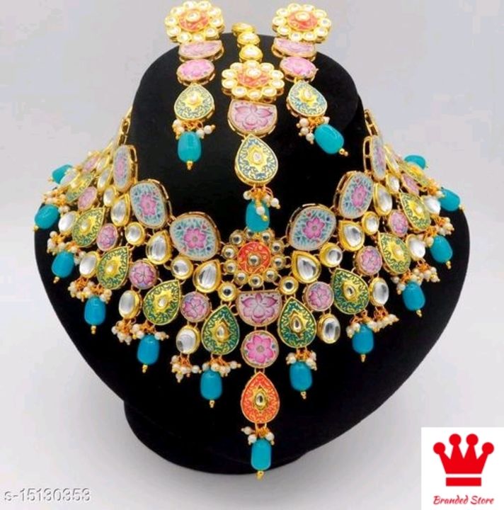 Stylish kundan necklace set uploaded by business on 7/7/2021
