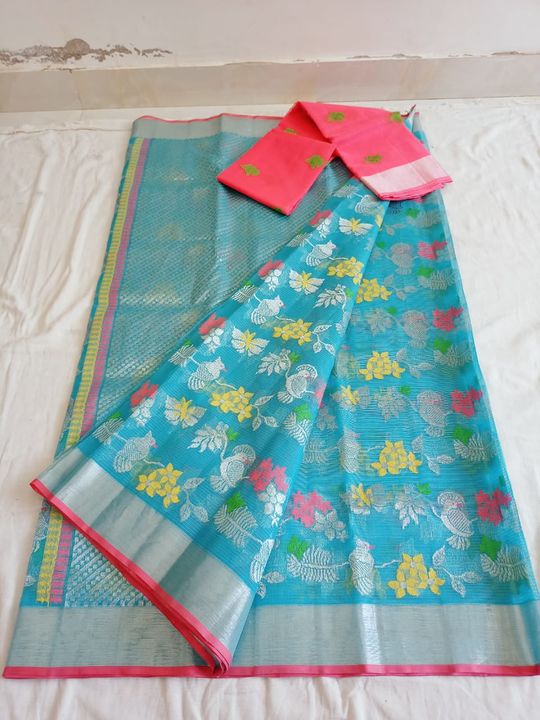 Kota saree pure zari pure cotton make by handloom uploaded by business on 7/8/2021