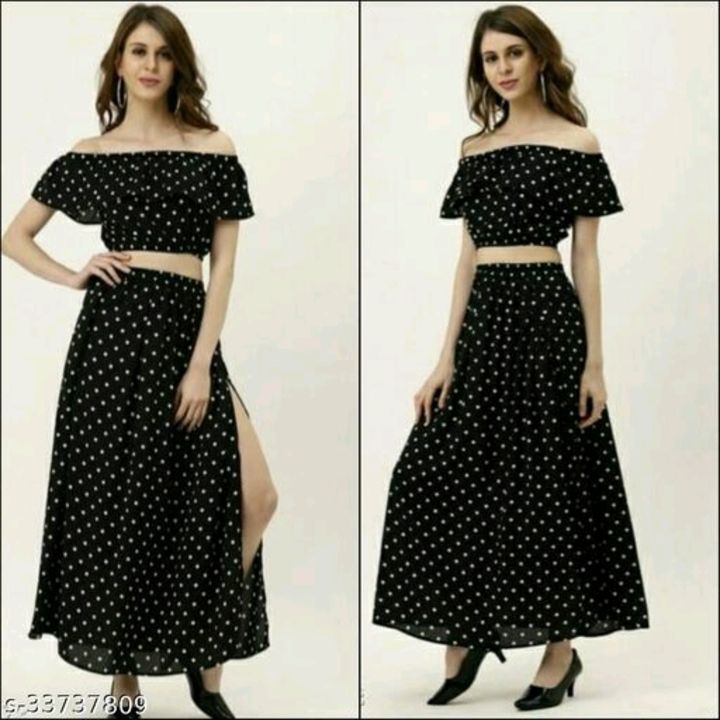 Post image Catalog Name:*Trendy Ravishing Women Top &amp; Bottom Sets*Top Fabric: CrepeBottom Fabric: CrepeSleeve Length: Short SleevesMultipack: 2Sizes: XS (Top Bust Size: 32 in, Top Length Size: 13 in, Bottom Waist Size: 28 in, Bottom Length Size: 38 in) S (Top Bust Size: 34 in, Top Length Size: 13 in, Bottom Waist Size: 30 in, Bottom Length Size: 38 in) M (Top Bust Size: 36 in, Top Length Size: 13 in, Bottom Waist Size: 32 in, Bottom Length Size: 38 in) L (Top Bust Size: 38 in, Top Length Size: 13 in, Bottom Waist Size: 34 in, Bottom Length Size: 38 in) 
Easy Returns Available In Case Of Any Issue*Proof of Safe Delivery! Click to know on Safety Standards of Delivery Partners- https://ltl.sh/y_nZrAV3