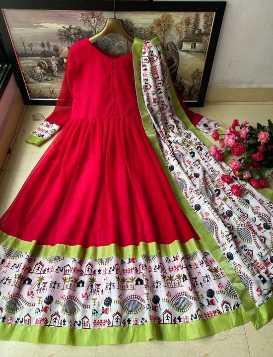 GOWN :*HEAVY GEORGETTE *(FULLY STITCHED) WITH DIGITAL PRINT  uploaded by J.Sushma VI B on 7/8/2021