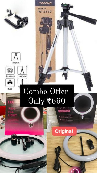 Combo Offer Ringlight +Tripod  uploaded by Kripsons Ecommerce 9795218939 on 7/9/2021