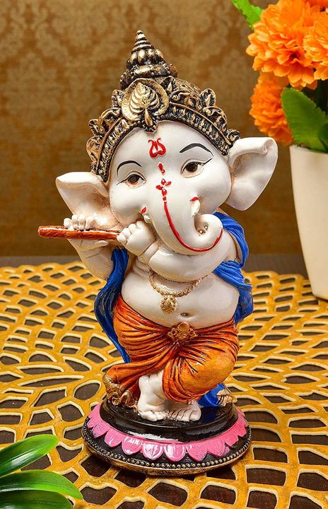 Flute Ganesh uploaded by KALAKAARI HANDICRAFT on 7/9/2021