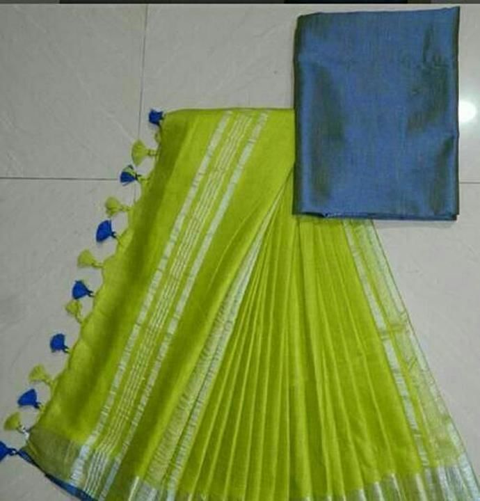 Post image lilen by slub saree 120%cotton best quality 
There will be no change in quality