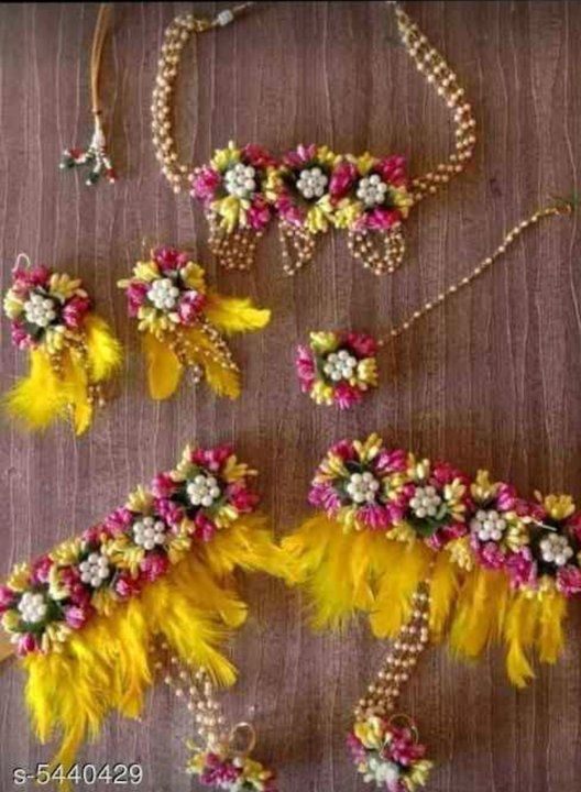 Haldi feather floral jewellery uploaded by business on 7/9/2021