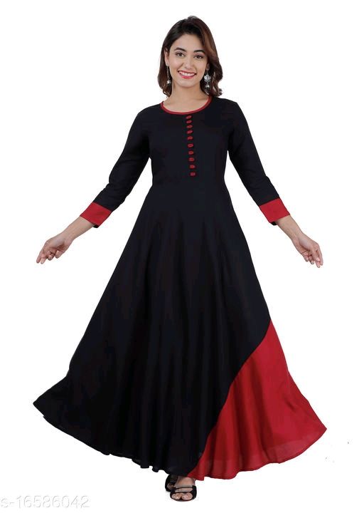 Women Rayon Flared Solid  Kurti uploaded by business on 7/9/2021