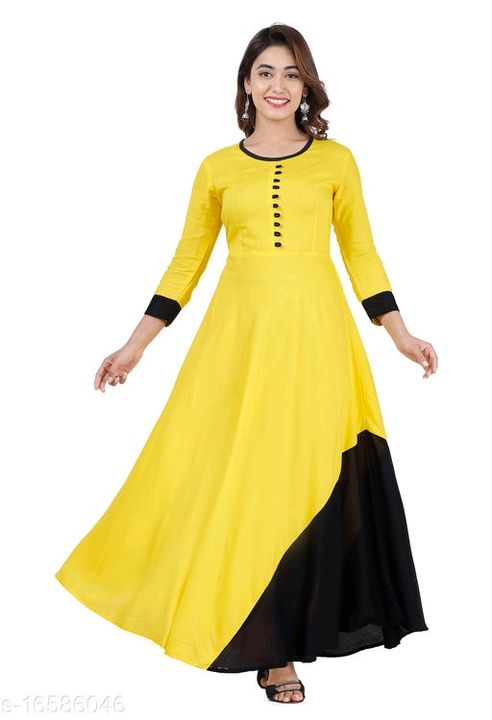Women Rayon Flared Solid  Kurti uploaded by business on 7/9/2021