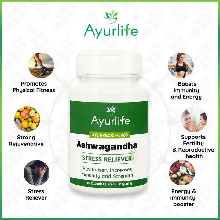 AYURLIFE – ASHWAGANDHA | Stress reliever|Energy and vitality Booster|Antioxidant | 60 capsules uploaded by The Ayurlife on 7/10/2021