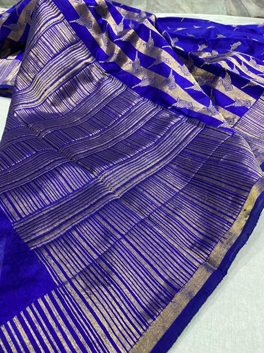 Chanderi handloom fibrik tissue saree uploaded by Royalzdk Royaldzk on 7/10/2021