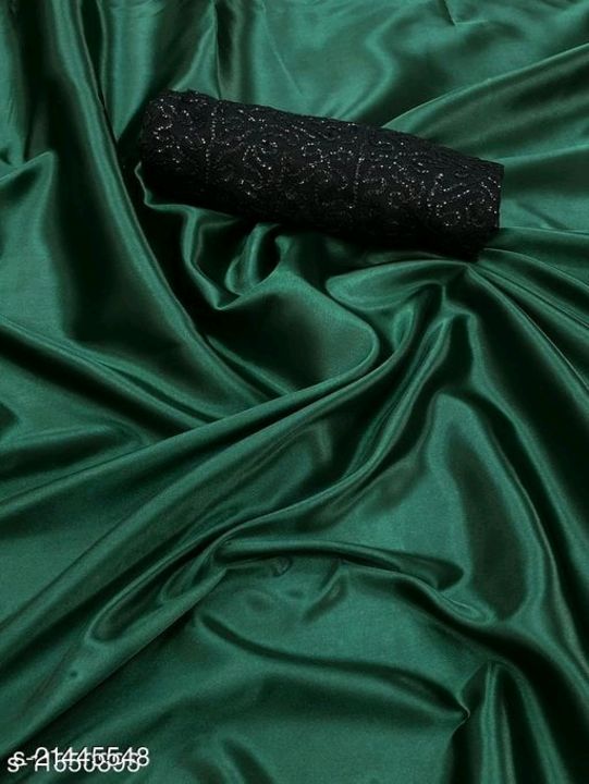 Soft satin sarees with sequence blouse  uploaded by business on 7/10/2021