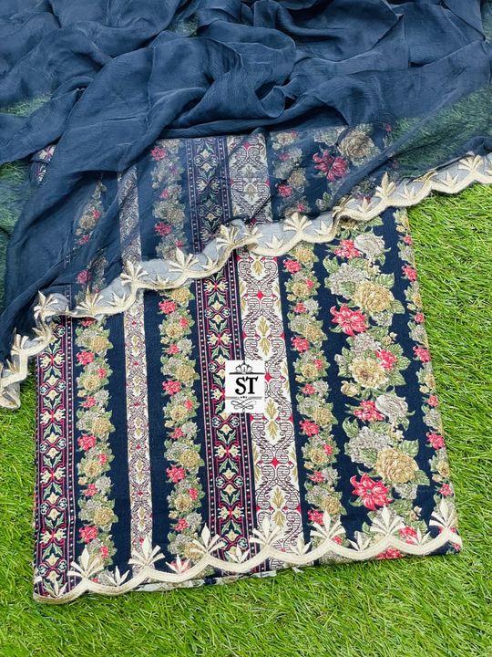 Post image 𝐒𝐓
⭕ ALLOVER 5 M PRINTED SUIT WITH Scalping PURE DUPATTA

⭕ Free Shipping