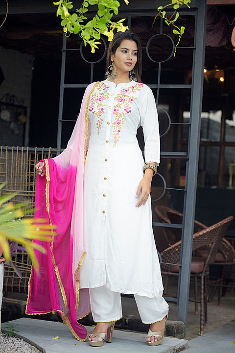 Designer kurti, plazzo with dupatta uploaded by Nanu creation & collection on 5/28/2020