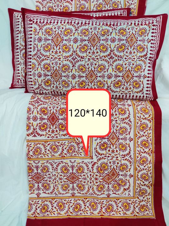 Post image 🤩🥳New *EXTRA LARGE SUPER KING* Size collection update 🥳🤩Fabric - CottonSize - super kingDimension - 120*140 (in inches) (approx)Design - PrintedColour - Multi colourWashable - yesContents - 1 Bedsheet With 2 pillowsSpeacialty - Hand Block PrintedWeight - 2 kg(approx)
Best fit for Extra large super king size / customized Beds!!We brings to you an amazing range of exclusive cotton bed sheets from a superior quality. With a variety of options to choose from, Now you can decorate your room to your liking..
*Colours may be little different by effects of photograhpy*