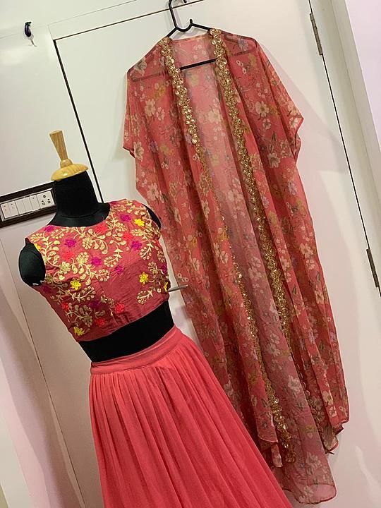 Post image Make ur look more stylish by wearing this three pc indowestern set 👌👌

 
Price : 1150+$

Fabric :

⏭ Georget lehnga with 3+ meter flair 

⏭ Digital print georget koti with sequence border work 
( full stich upto 44 )
(Length 56 )

⏭ Banglori satin blouse with thread embroidery work ( unstich )

Ready to ship ✅