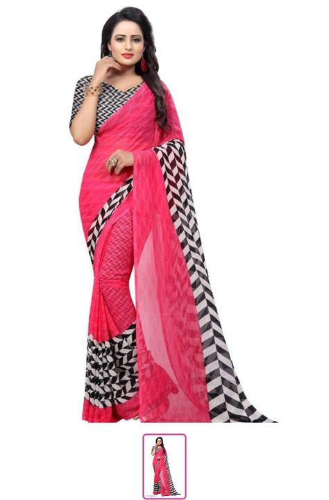 Women's Georgette  saree with blouse uploaded by business on 7/11/2021
