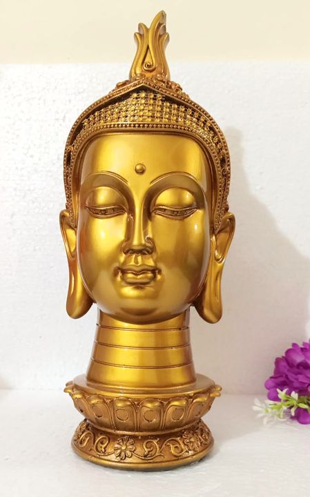 Deesha Planters and Decors beautiful small golden calm buddha face statue (12x10x24 cms) uploaded by Deesha Planters and Decors on 7/11/2021