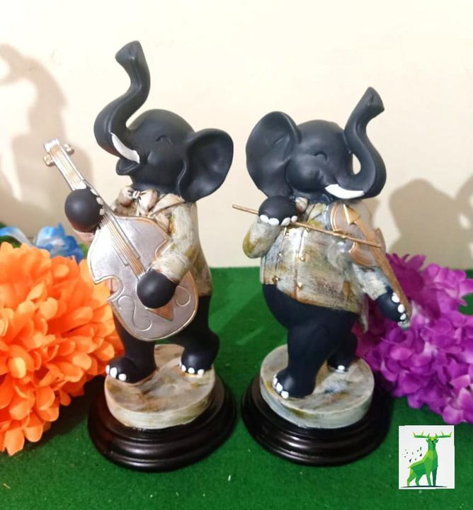 Deesha Planters and Decors musical elephant statue showpiece (5xe.tx10 inch each) uploaded by business on 7/11/2021