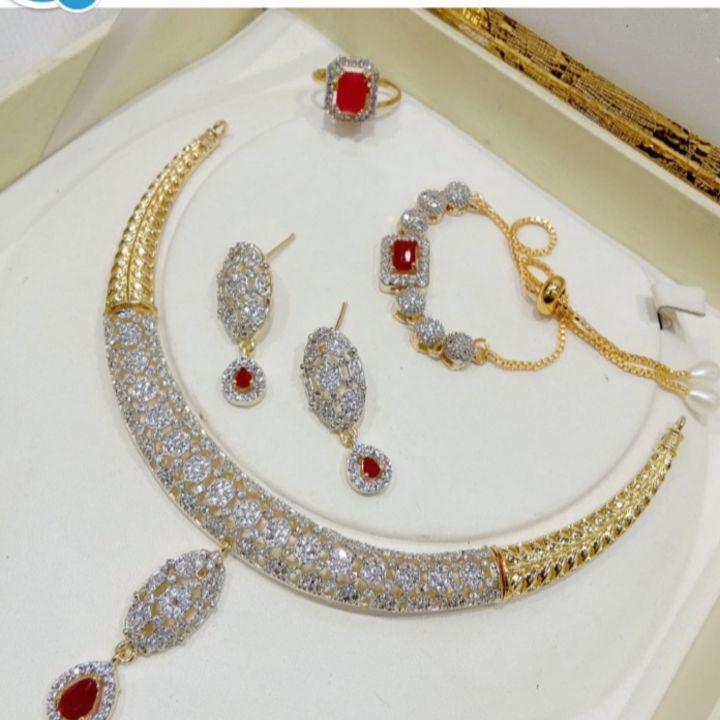 American diamond jewelry uploaded by sonia Trivedi on 7/11/2021