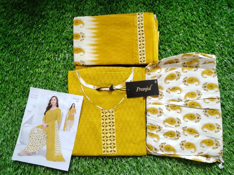 Pure cotton patiyala suits uploaded by Shree creations on 7/11/2021