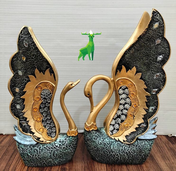 Deesha Planters and Decors Fengshui European swan couple statue showpiece (25x12x35, 20x10x30 cms) uploaded by business on 7/12/2021